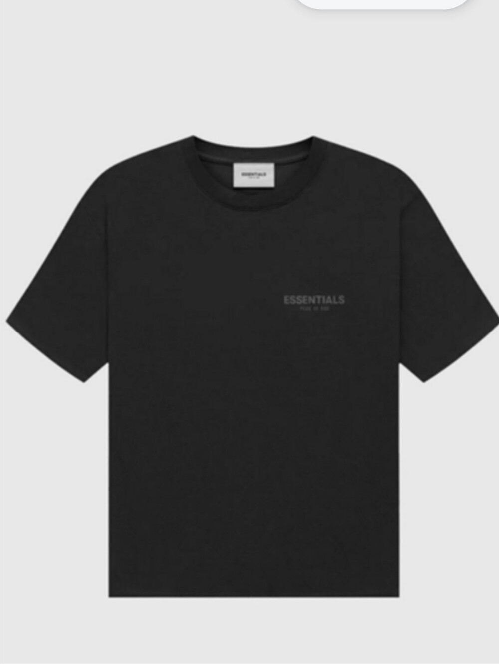 Essentials Black Minimal Logo Short Sleeve Tee Small